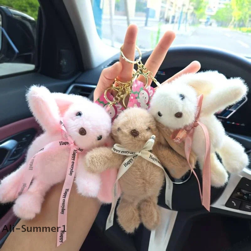 

【E】Cute Rabbit Plush Keychain, Fluffy Bonnie Doll Pendant for Backpack & Bag, Soft Stuffed Animal Toy Gift