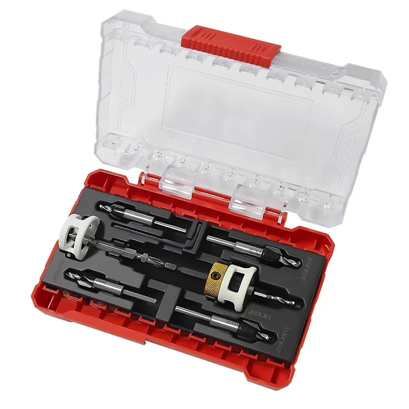 

A20F-5Pcs Hex Shank Countersink Drill Bits Set With Low Friction Depth Stop,1/4 Inch Quick Change Hex Shank Countersink Drill
