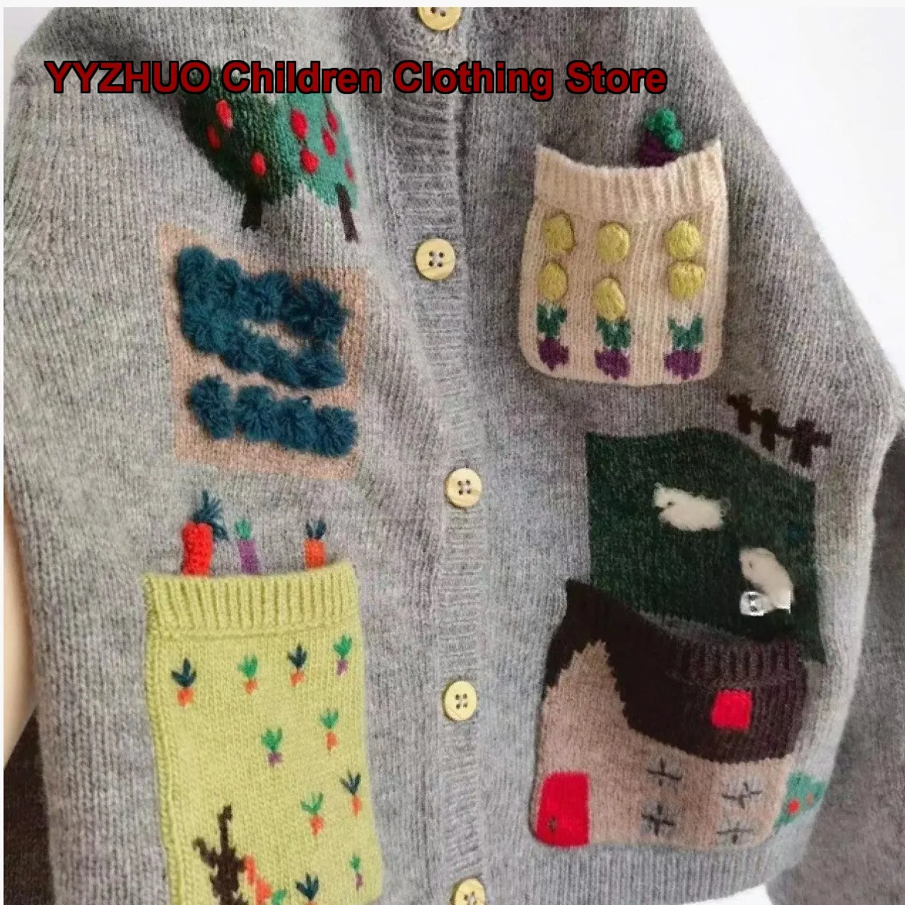 Infant Early Autumn Cashmere A-Class Heavy Embroidered Boys Girls Autumn Winter Knit Cardigan Kids