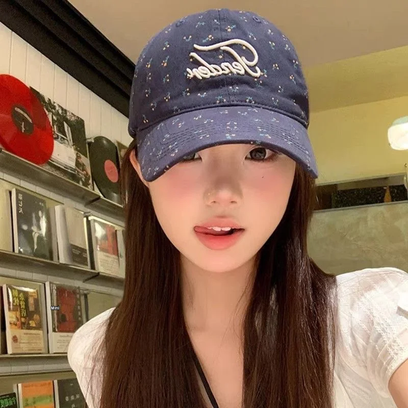 UV Protection Women s Baseball Cap Floral Letter Embroidery Sun Protective Breathable Peaked Hat for Daily Casual Wear
