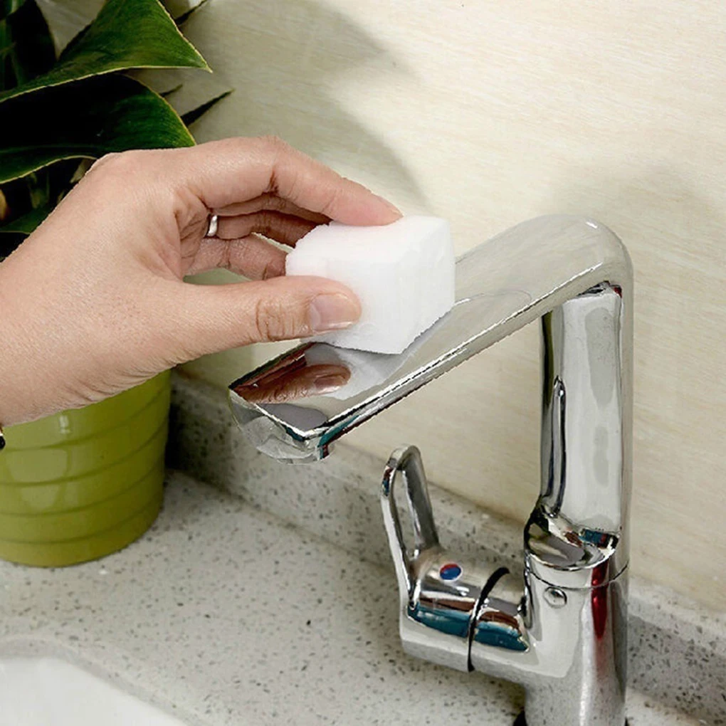 50Pcs Soft Sponge Erasers Kitchen Sink Stain Removal Scrubber Furniture Surface Maintenance Cleaning Pads Tools Indoor