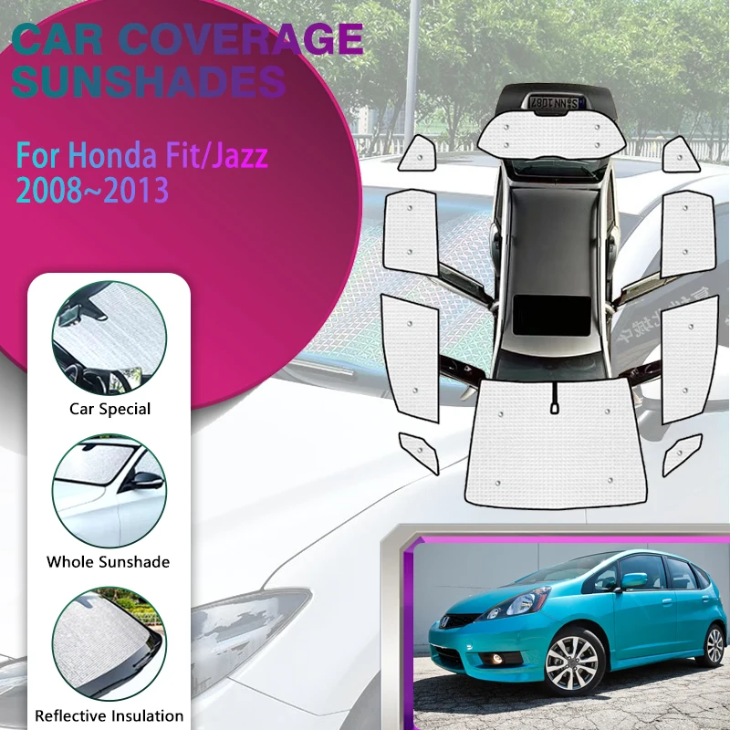 

Автомобильные солнцезащитные козырьки с полным покрытием для Honda Fit Jazz GE6 ~ GE9 2008 ~ 2013, солнцезащитные накладки, солнцезащитный крем, солнцезащитный козырек на окно, аксессуары