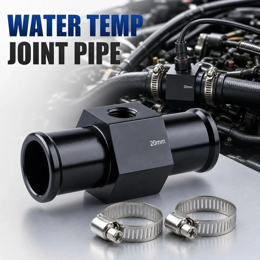 Water Temp Gauge Joint Pipe Sensor Adapter 18MM 20MM 22MM 24MM Radiator Hose Sensor Black Tee Fitting Car Accessories