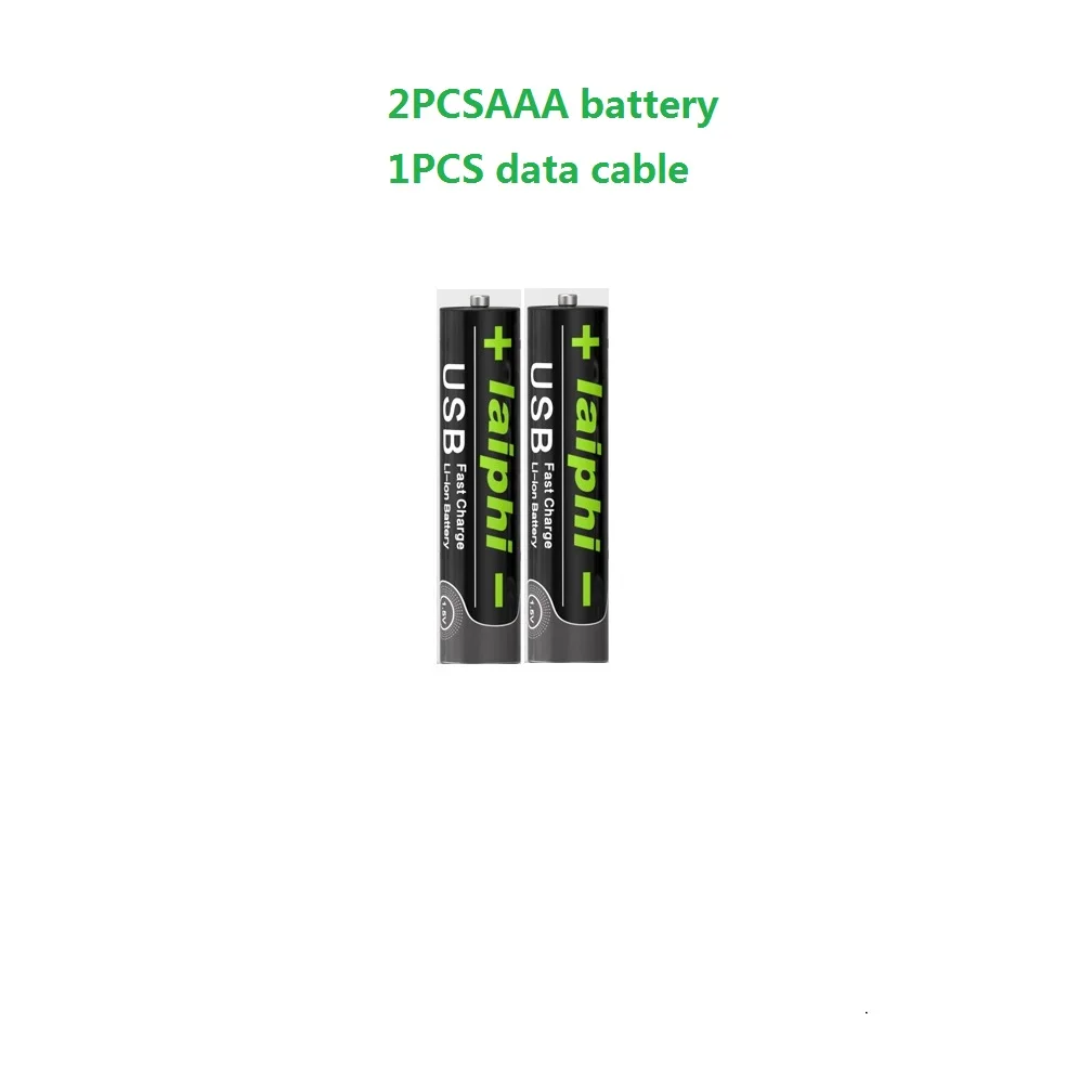 1.5V AAA1100mWh Rechargeable Lithium Battery Fast Charging For MP3 Remote control, Flashlight, Alarm clock+ Cable