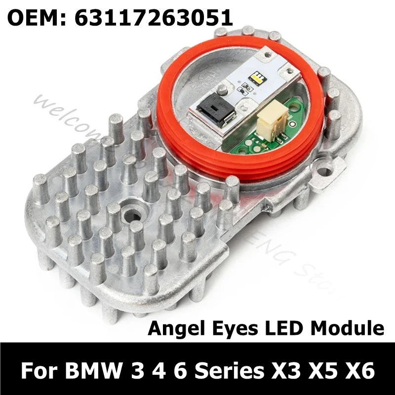 63117263051 Angel Eyes LED Headlight Insert DRL Daytime Running Light Module For BMW 3 4 6 Series X3 X5 X6 F25 E70 E92 F33