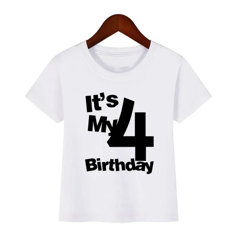 T-Shirts Children's Sets Clothing Kids Funny 2-8th Birthday T Shirt Toddler Boys Girls Short Sleeve T Shirt Children Casual Top