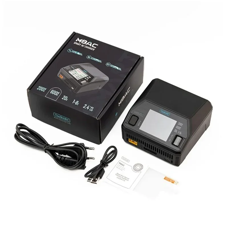 New ToolkitRC M8AC Smart Lipo Battery Charger Discharger AC 200W DC 600W 20A for 1-8S LiHV Lipo Battery PD 65W FPV Model Car