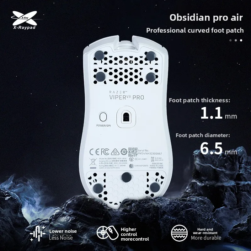 

Obsidian Pro Air X-Raypad Mouse Sticker Damping High-resilience Polyurethane Stickers U-PE Universal Dot Mouse Skates Less Noise