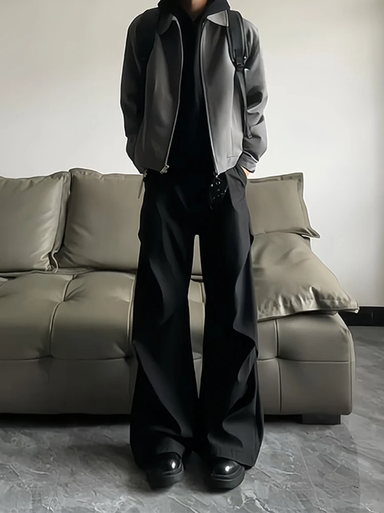 

Cleanfit Bla Pleated Knife Suit Pants Set for Men Cool Autumn Winter Wide Leg Suit Pants Faionable Youth Wear