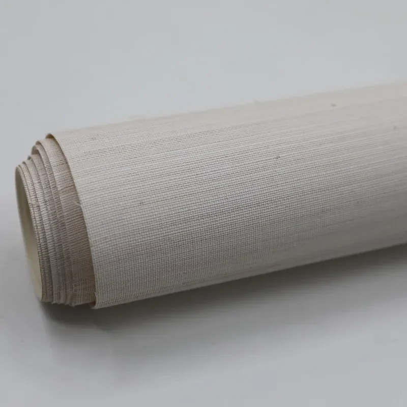 Natural White Abaca Wallpaper Eco Friendly Natural Fiber Wall Covering for Hotel Interior Design Wall Roll
