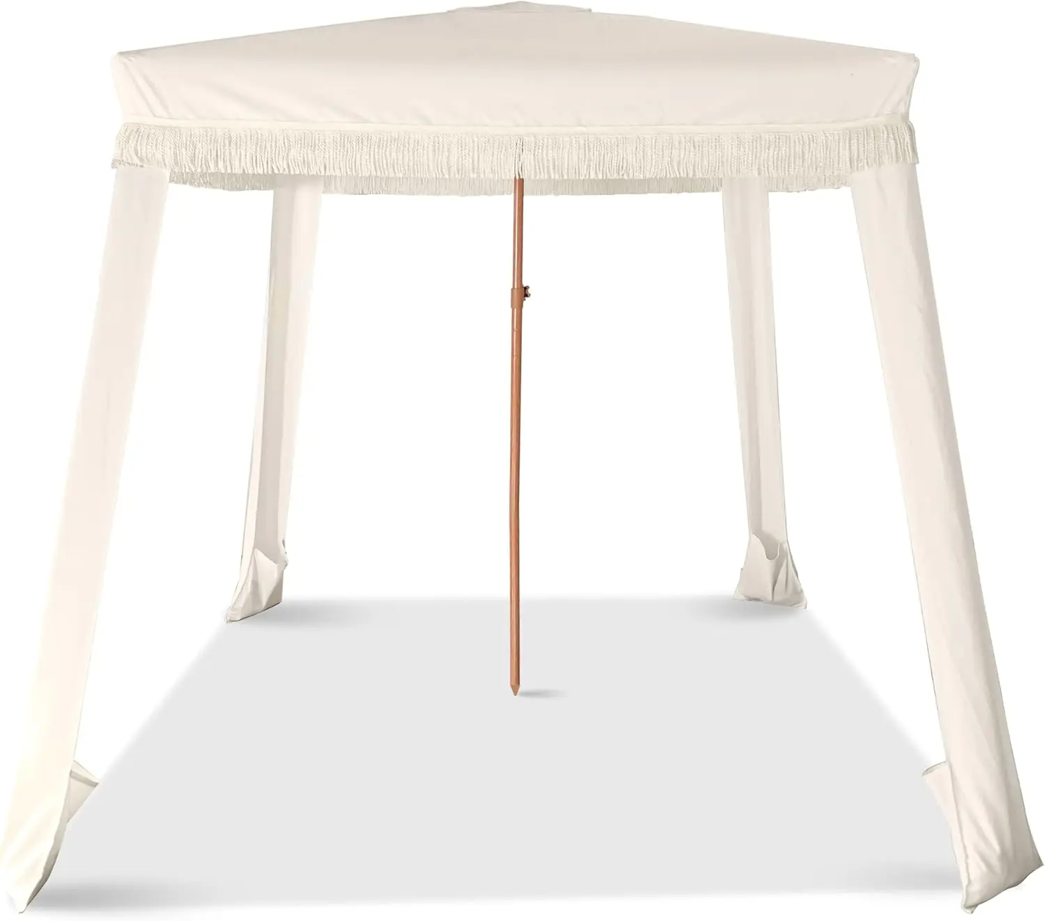 

6x6 Ft Beach Cabana with Fringe - Portable Sun Shade Tent, Easy Setup with Carry Bag