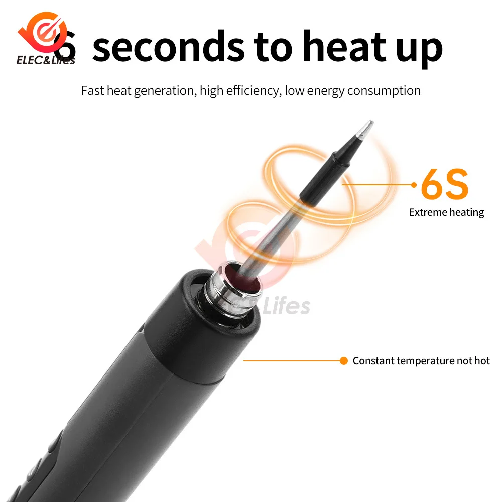 LED Display Type-C Charging Electric Soldering Iron C200S Cordless Electric Soldering Iron 3Gear Adjustable for Soldering Repair