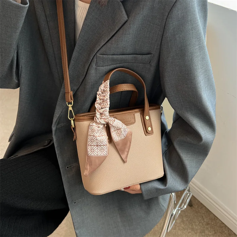 

Handbag PU Bucket Female 2023 New Fashion Handbags Leisure Shoulder Slung Bucket Crossbody Bags for Women