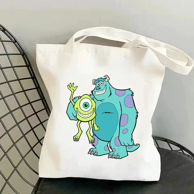 

Disney Kawaii Monsters Canvas Bag Casual Cartoon Commuter Women Shoulder Love Versatile Leisure Harajuku Vintage Handbag Gift