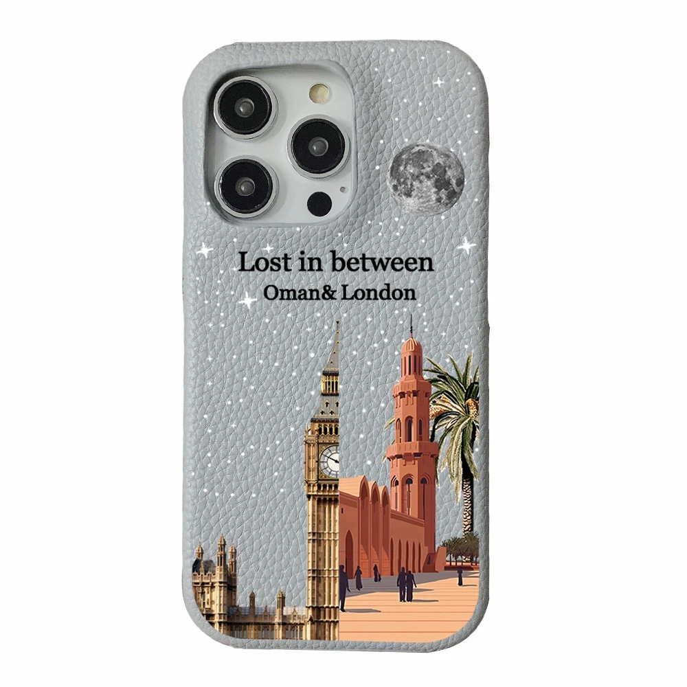 Maßgeschneiderte Oman und London Ledersterne Hülle für iPhone 17promax 13 12 15 14 16 Pro Max 15 16plus Hülle Hartmetallic PU Cover