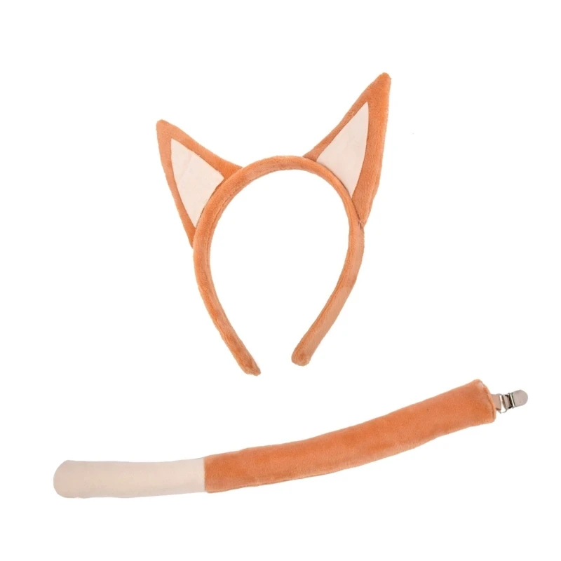 Kids Cartoon Pyppy Dog Ears Hoofddeksels en Pluche Staart Combo Set Ideaal voor Halloween Party Cosplay Kostuum en alledaags