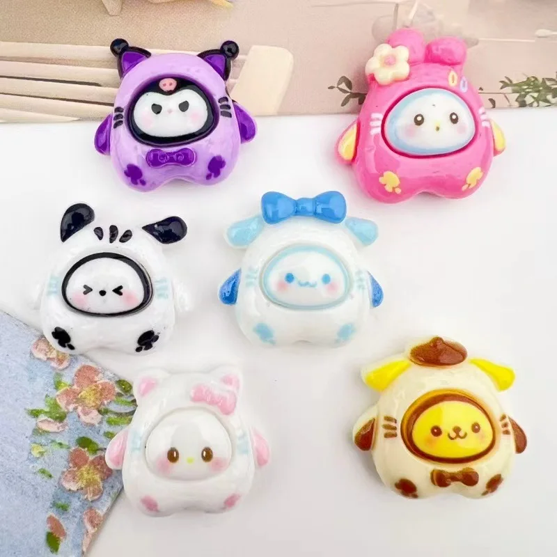

40/120PCS Cartoon Adorable Sanrio Resin Accessories Cream Glue DIY Hair Clips Gloves Refrigerator Magnets Decorations