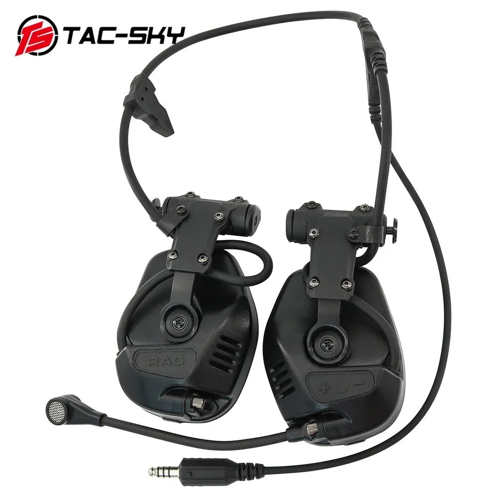 TS TAC-SKY Tactical Electronic Noise-Canceling Pickup RAC Headset for Tactical Helmets ARC Track FAST/ACH/MICH Series Helmets