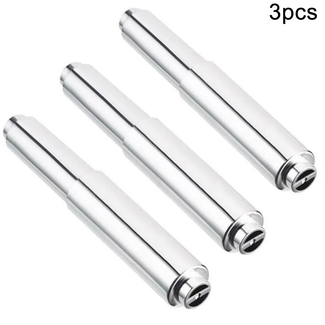 Plastic Toilet Roll Spindle Replacement Silver Spring 11.5-16.5cm 3pcs Accessories Bathroom Holder Insert Loaded