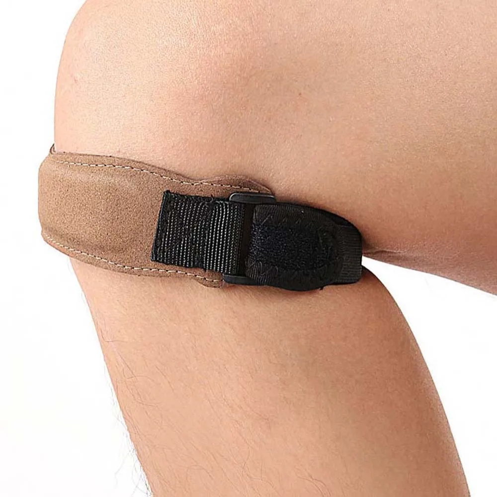 Knee Pad Shock Absorption Patella Knee Belt Knee Joint Rope Ring Pressure Protection Patella Knee Strap Superfiber Leather