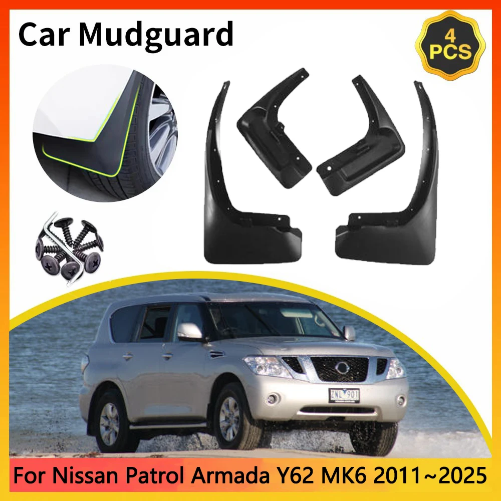 

For Nissan Patrol Armada Y62 MK6 2011~2025 2012 Car Mudguards Mudflap Mudguard Splash Guards Mud Flaps Fender accessories Auto