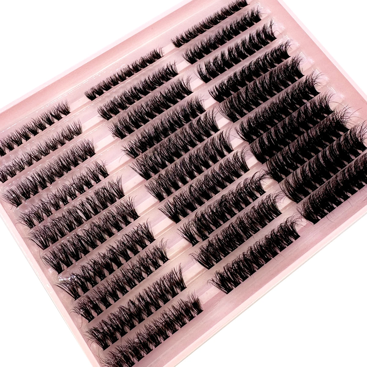 New 300/640Pcs D Fluffy Thick Eyelash Clusters D Curl Wispy Individual Lashes 60+80+100 Mix Eyelash Extensions False Eyelashes