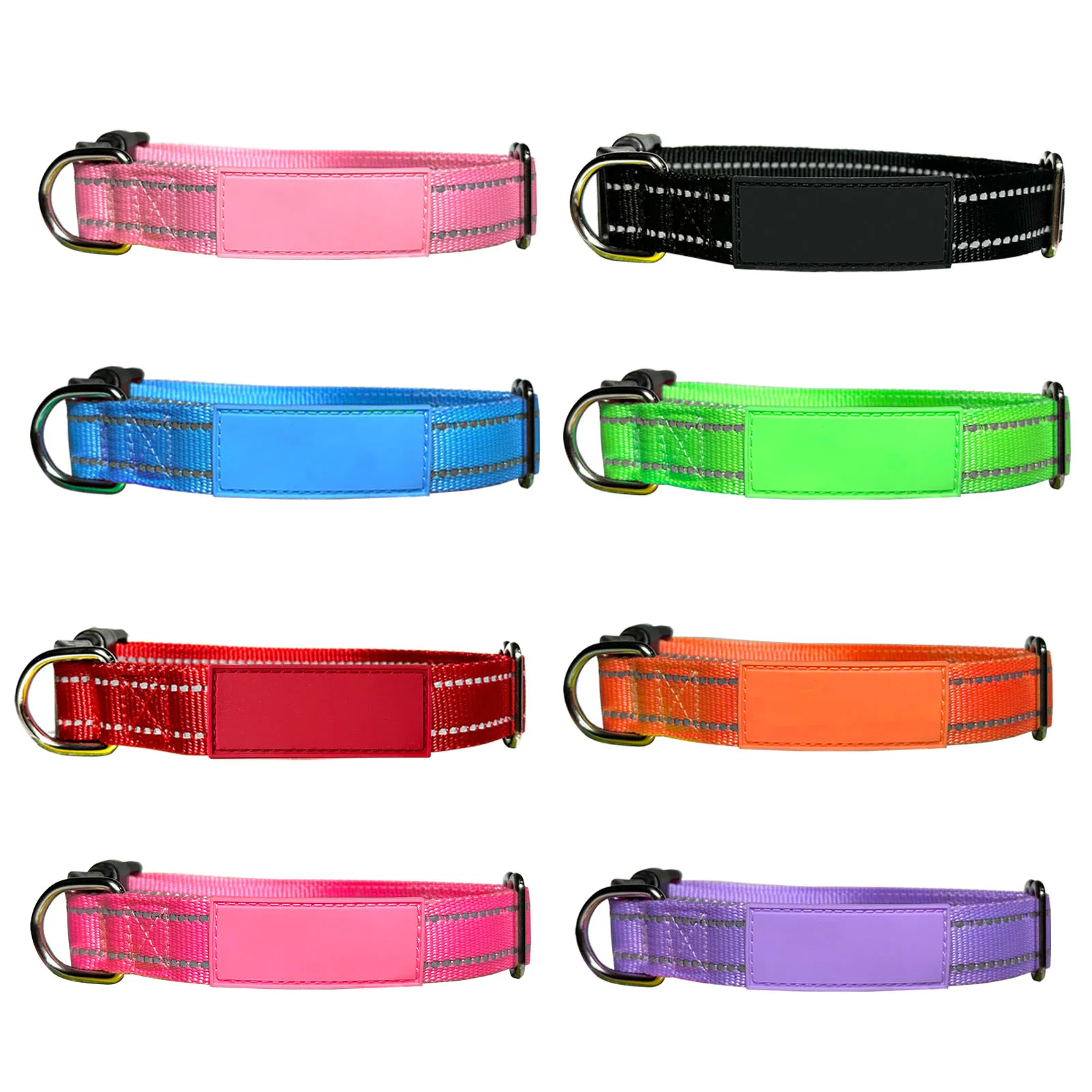 Personalized Reflective Dog Collars Customized with Name and Phone Number Adjustable Sizes for Small Medium Large Dogs