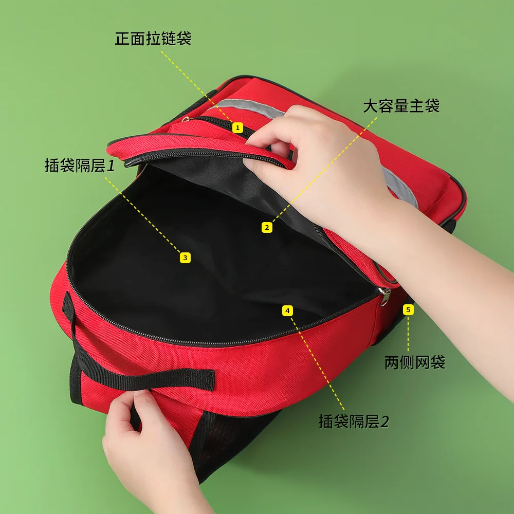 Portable backpack for outdoor emergency rescue team, health and disease control, and medical storage