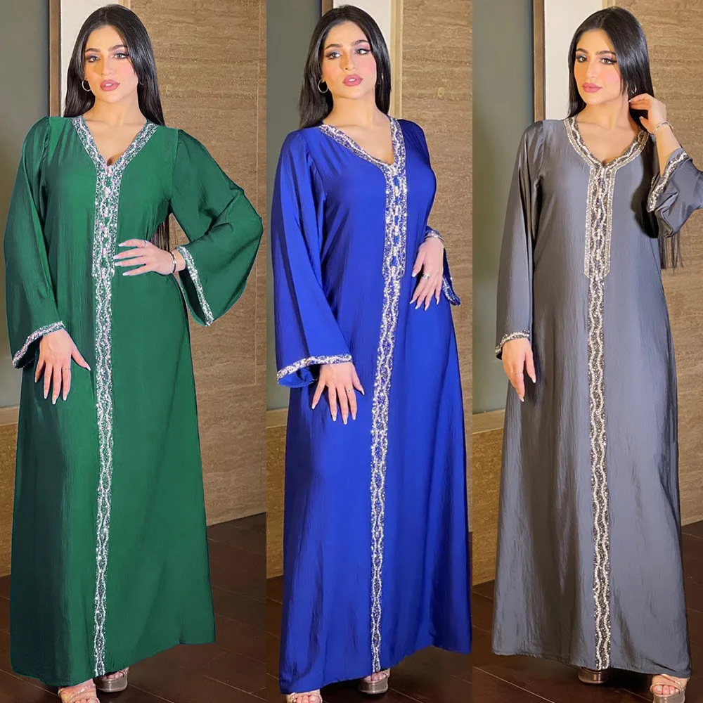 

Women's Diamond Abaya Robe, Islamic, Saudi Arabia, Middle East, Ramadan, Moroccan, Luxury, Muslim Fashion, Hot, New Product