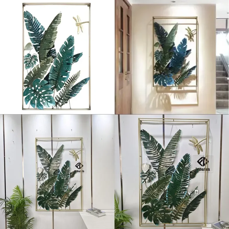 127X81.5CM Hot Sale Bedroom Living Room Frame Art Light Metal Spring Leaves Style Wall Art Hanging Decor Dropshipping