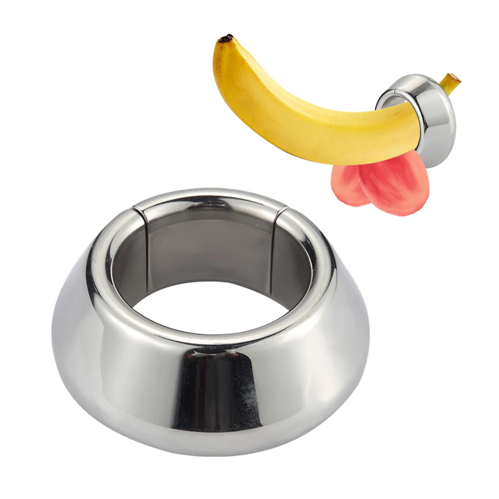 Magnetism Stainless Steel Scrotum Weight Erection Ring Cock Trainer Metal Locking Sperm Ring Binding Penis Male Training Supplie