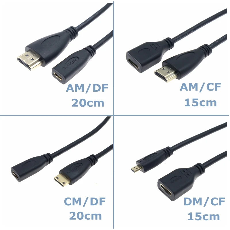 

Удлинитель HD HDMI (штекер)/Micro HDMI (разъем), для цифровой камеры, ноутбука, адаптер для проектора