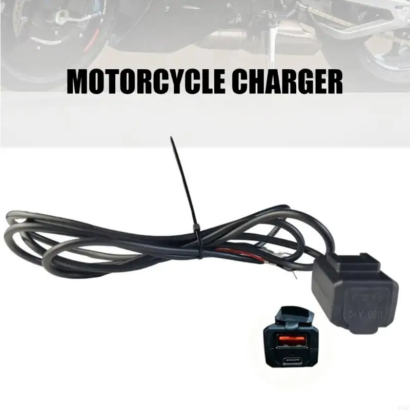 M76E Shockproof Motorcycle Handlebar Chargers 12/24V Fast Charging Waterproof Cover Supports Various Smartphones