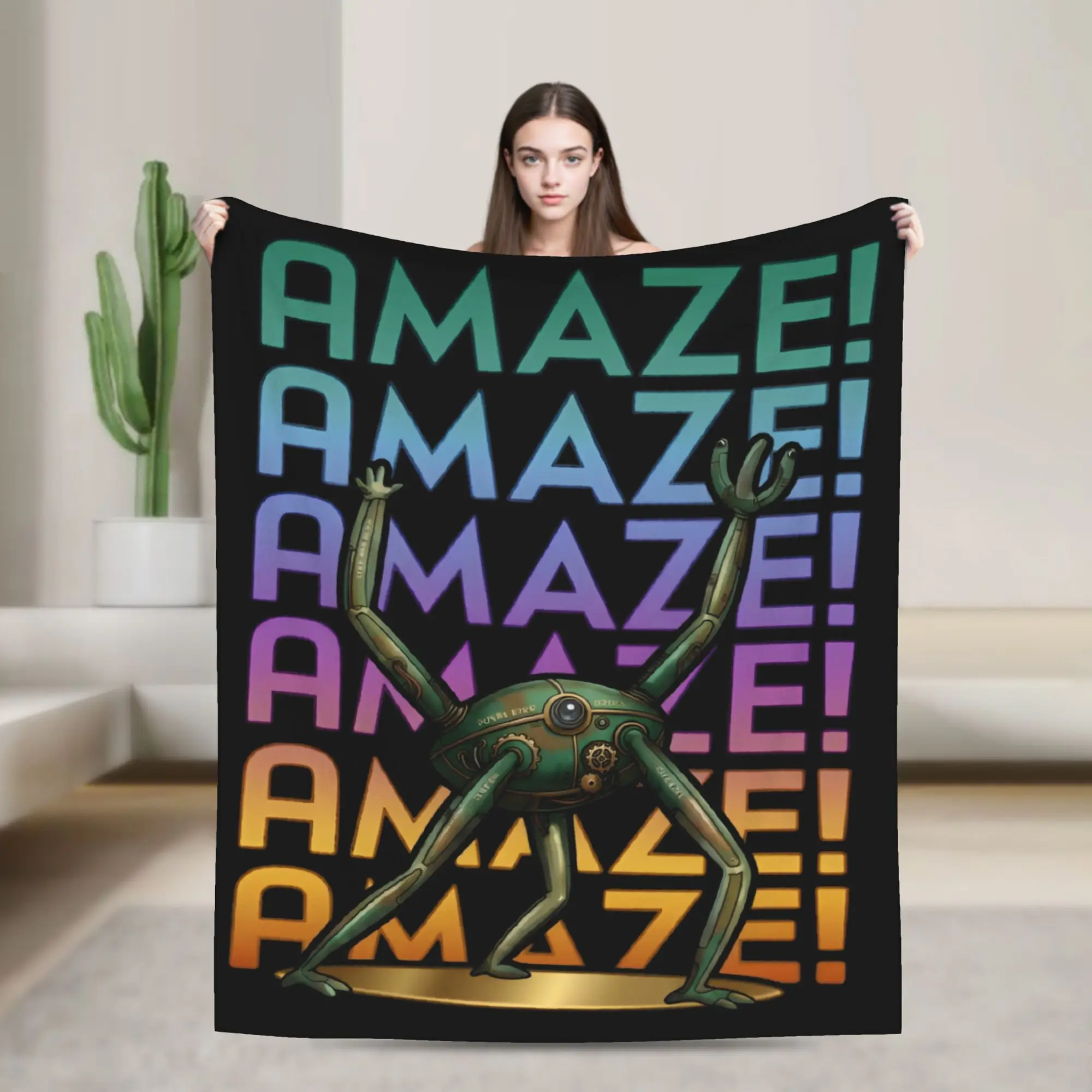 Amaze Amaze Amaze Rockys Project Hail Mary Knitted Blankets Flannel Throw Blanket Airplane Travel Decoration Soft Warm Bedspread