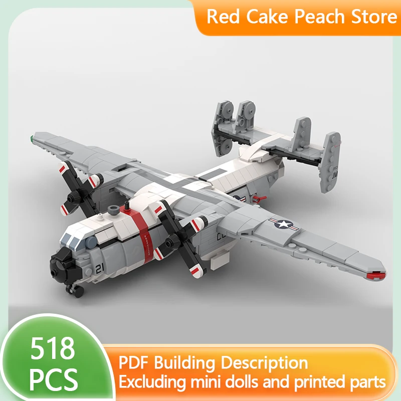 

Military Aircraft Model MOC Building Bricks C-2 Cargo Hold Aircraft Modular Technology Gifts Holiday Assemble Children Toys Suit