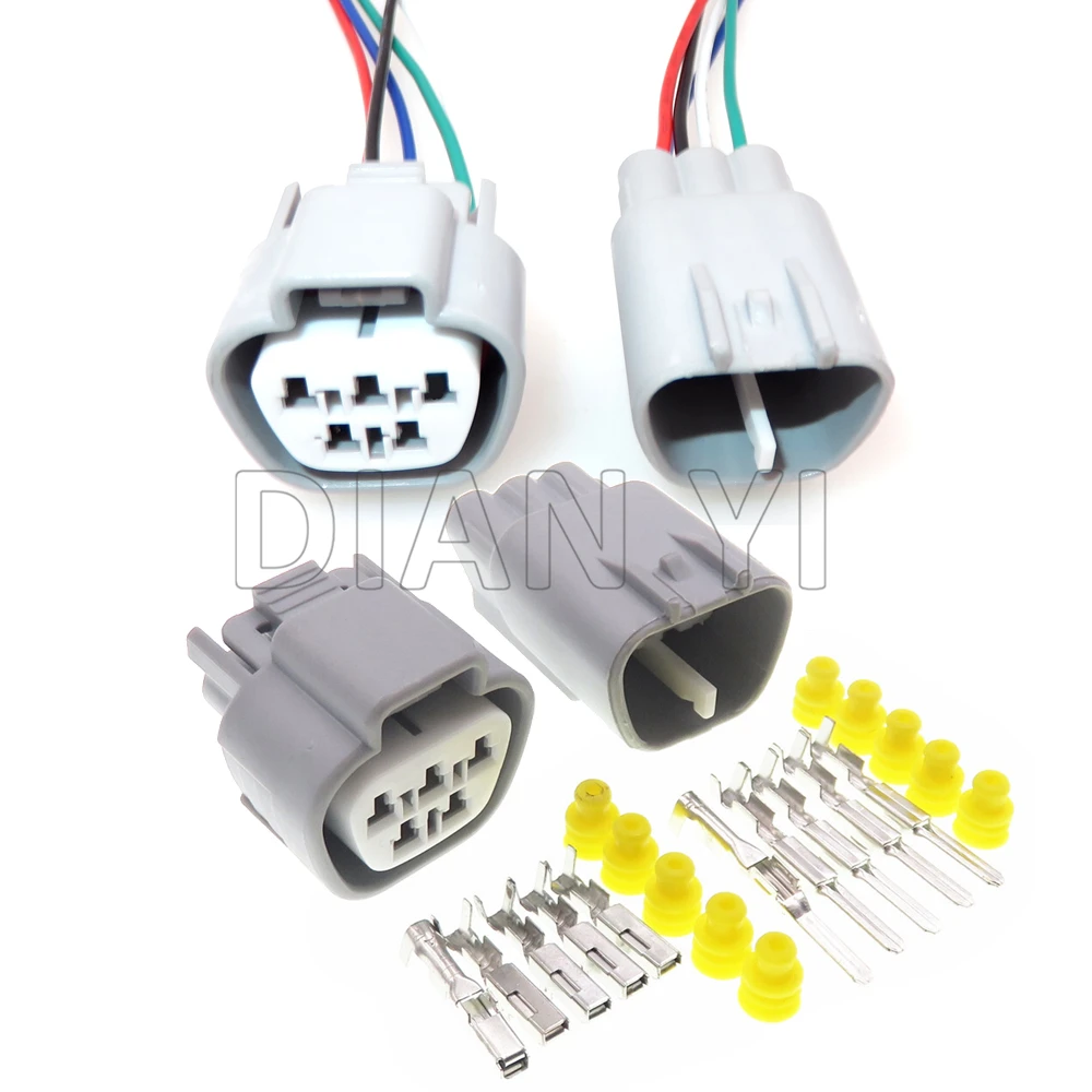 1 Set 5 Way Starter 6189-0504 6188-0327 Car Wiring Terminal Socket For Electric EVO Auto Motor Plug Wiper Waterproof Connector