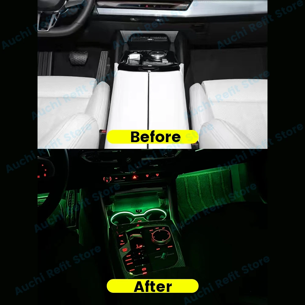 Colours LED Cup Holder Light For BMW 5 series G30 G32 6GT 2018-2023 Car Water Cup Ambient Lights Decorative Lamp Refit Parts