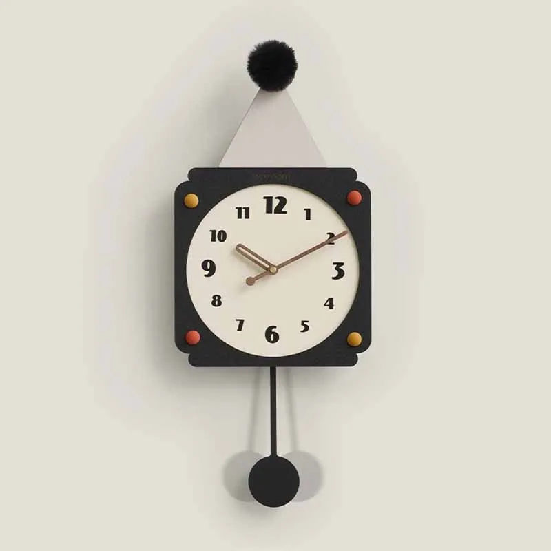 

Battery Mechanism Wall Clock Modern Living Room Silent Wall Clock Warm Healing No Punching Cream Style Duvar Saati Home Decor