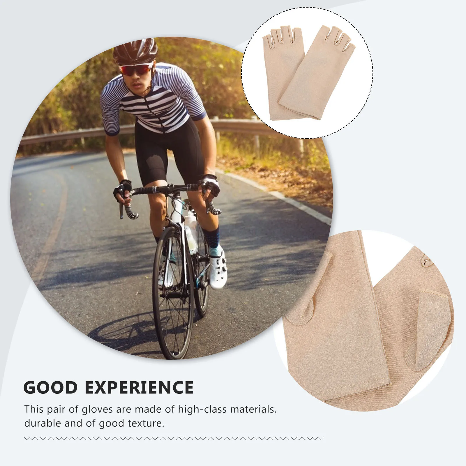 1Pair Women Uv Protection Gloves Fingerless Sun Blocking Cycling Breathable Comfortable Outdoor Driving Gloves Women