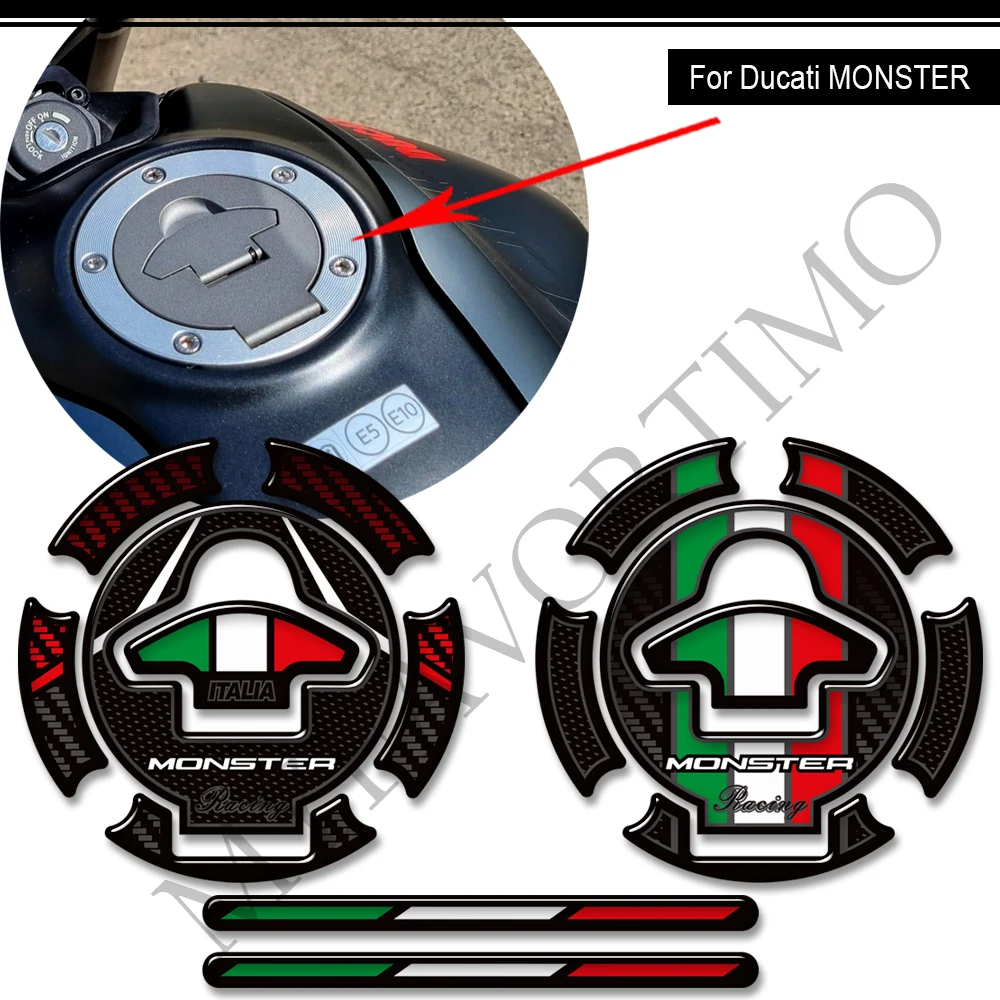 

For Ducati Monster 620 696 796 800 950 939 821 797 937 1000 1100 1200 SP Protector Tank Pad Gas Fuel Oil Cap Stickers Decals