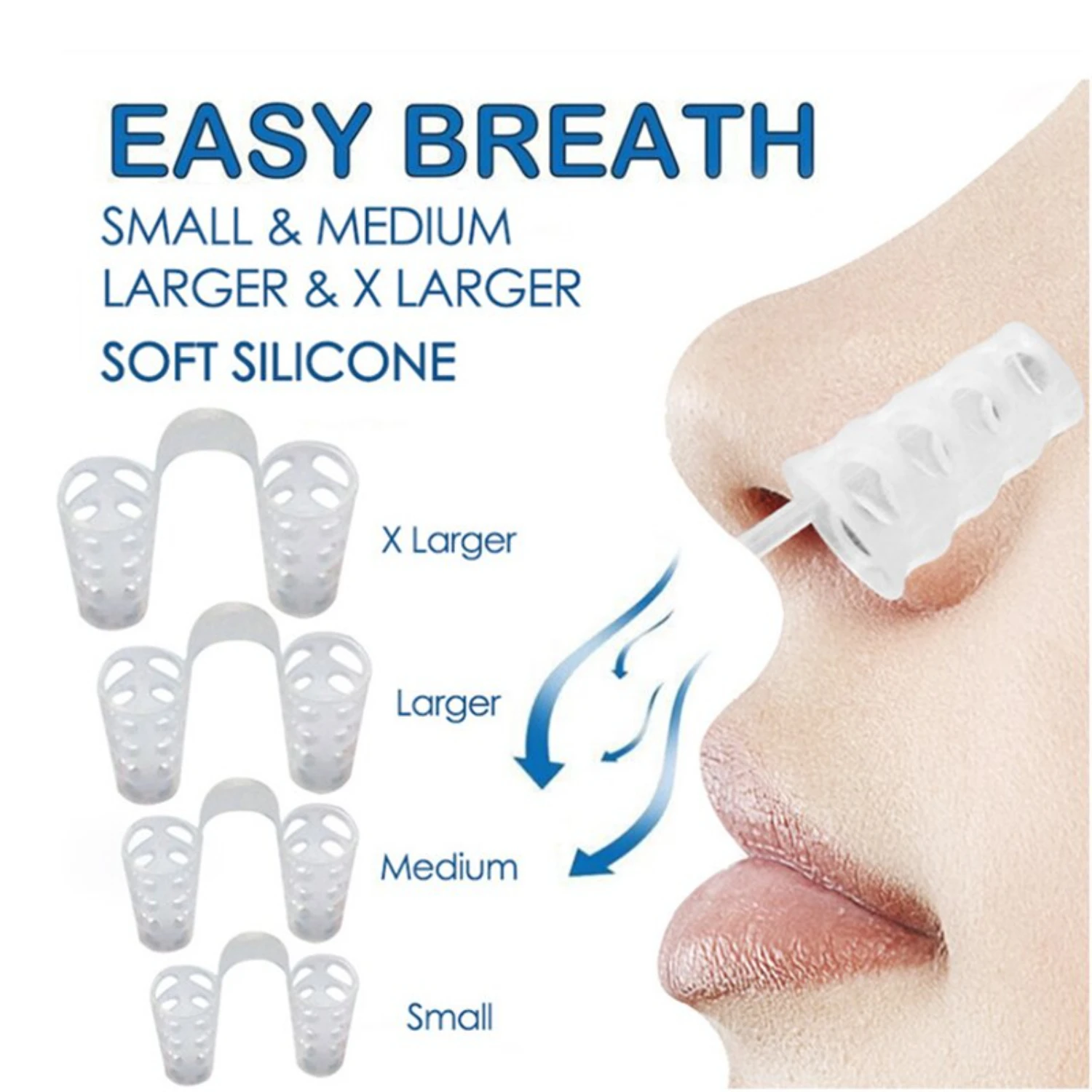 

4PCS Anti Snoring Nasal Dilator Easy Breathing Preventing Snoring Making It Better Respiratory Health Care