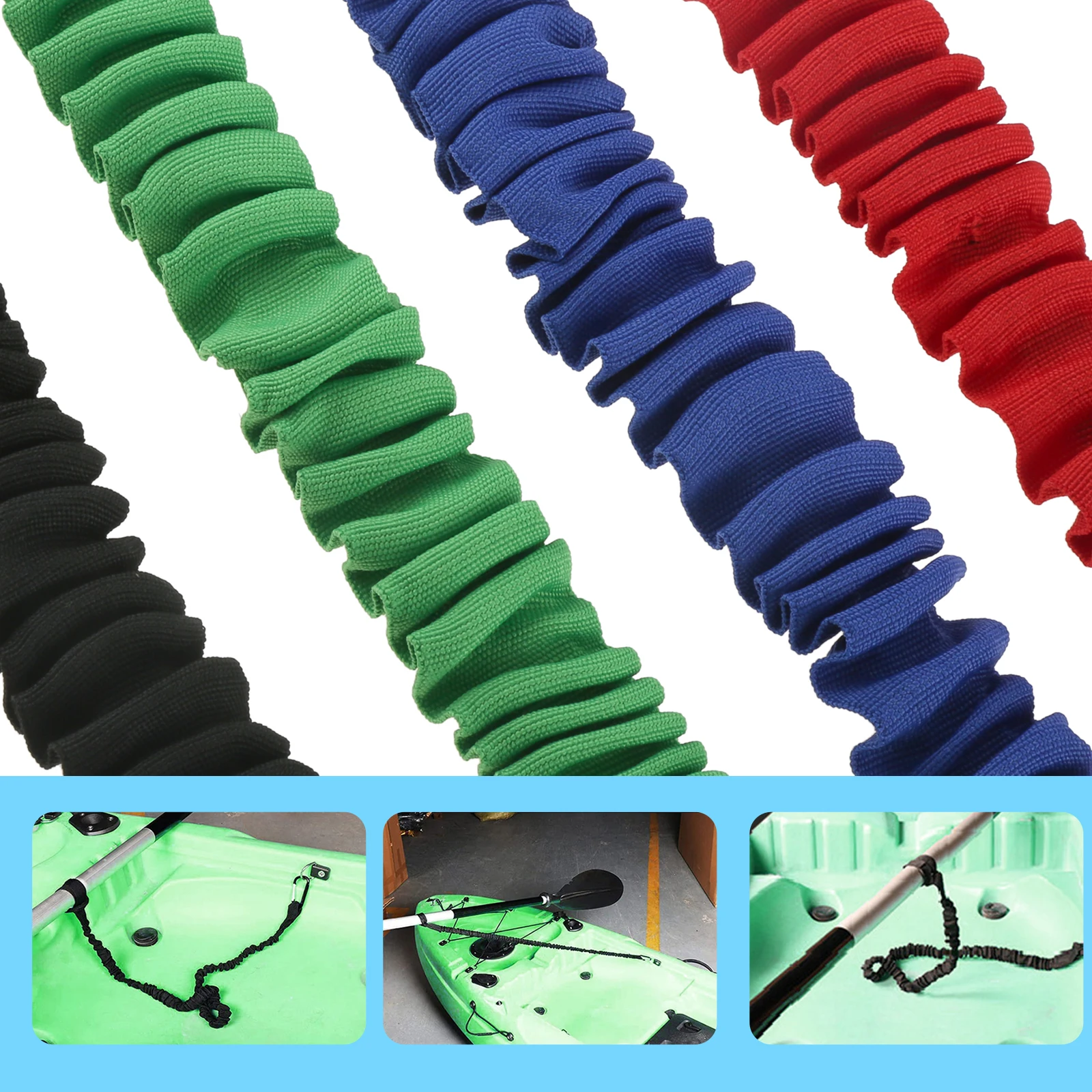 

1pc 85cm Kayak Paddles Canoe Oars Fishing Rods Tie Rope With Safety Hook Kayak Paddle Leash Rowing Boat Accessory