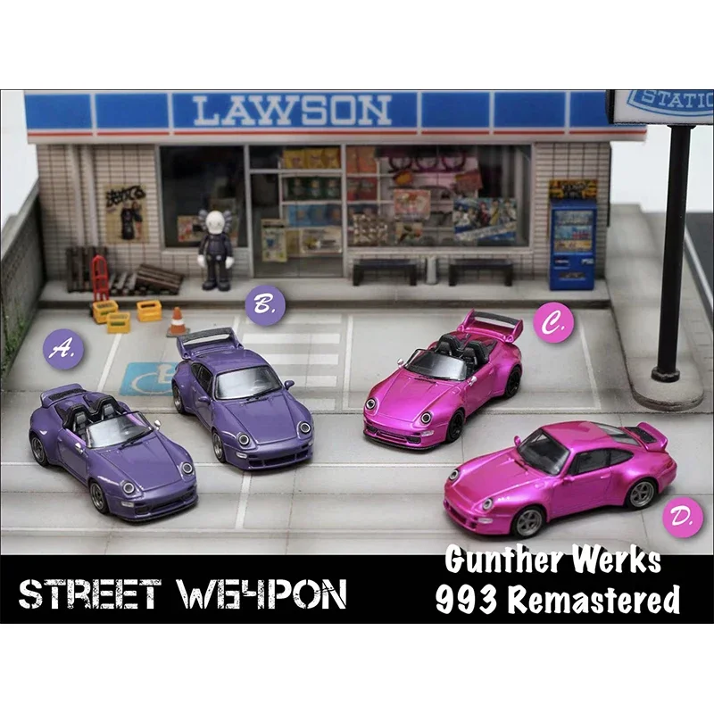 

PreSale SW 1:64 Gunther Werks Remastered Convertible Diecast Diorama Car Model Collection Toy Street Weapon