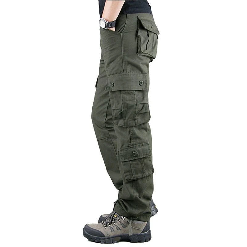 Militaire Tactische Cargobroek Safari Werkbroek Multi-Pocket 100% Katoenen Wandelen Buiten Voor Heren Overalls Los