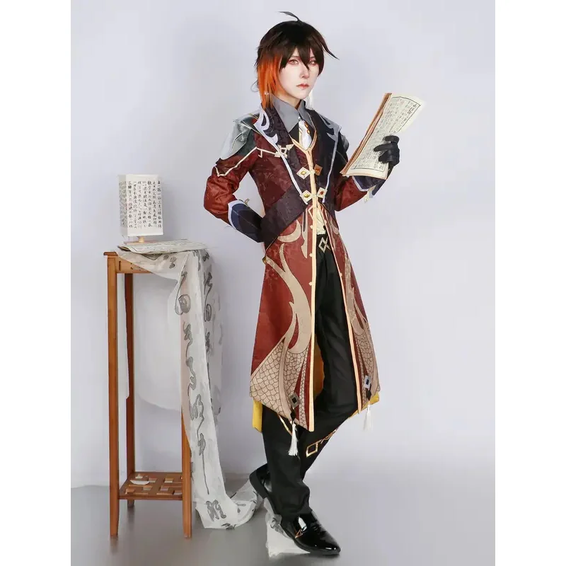 

♫2026❤ Genshin Impact Zhongli Cosplay Costume Adult Carnival Uniform Wig Anime Halloween Party Costumes Masquerade Women Game♫