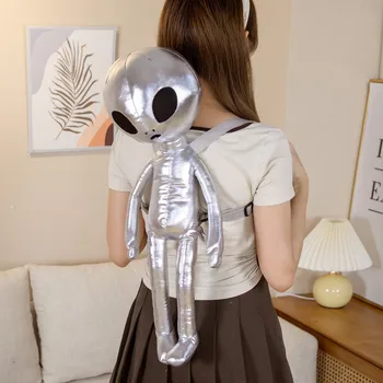 60cm 패션 외계인 배낭 PU ET 외계 부드러운 인형 봉제 인형 봉제 동물 장난감 어린이를위한 크리 에이 티브 선물 어린이