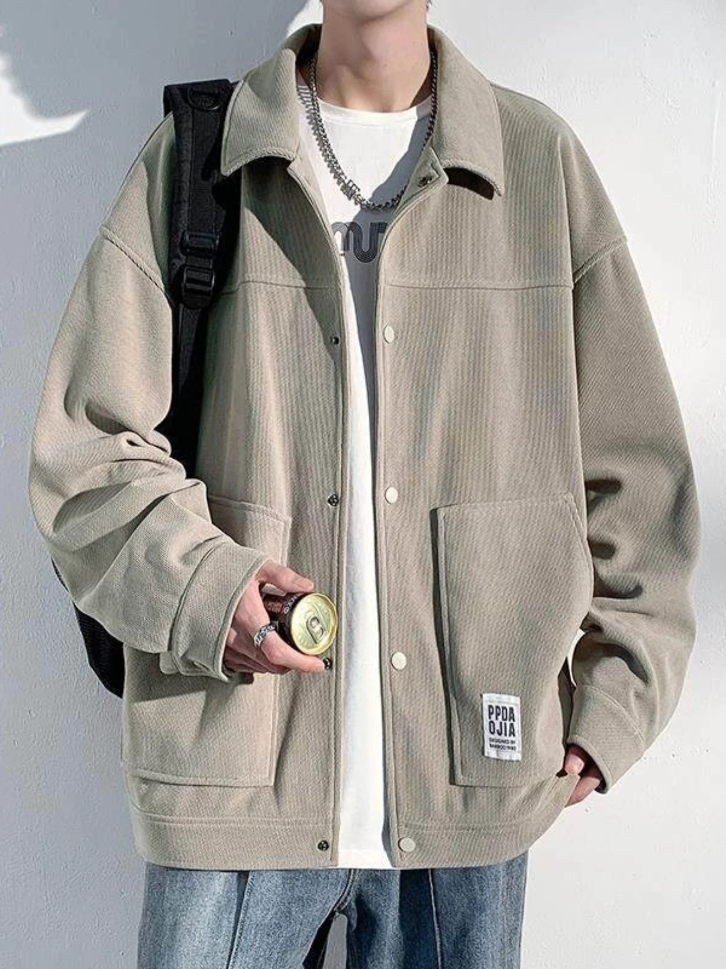 

Oversize American High Street Corduroy Jaet Men's Autumn Winter Pilot Sle Faion Brand Cool High-End Feeling Outerwear