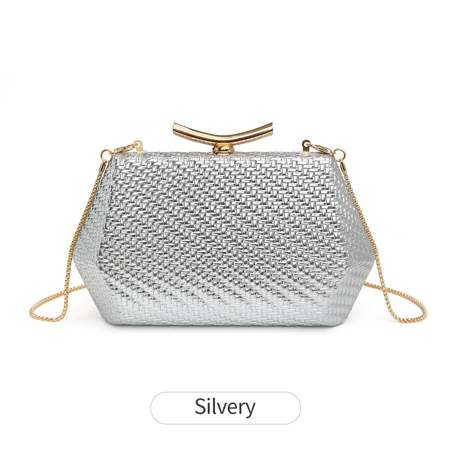 Stilvolle und elegante gewebte Abendclutch, luxuriöse Designer-Schultertasche mit Kette, minimalistische Damenhandtasche, Hochzeits-Abendclutch, Partytasche – Detail 13