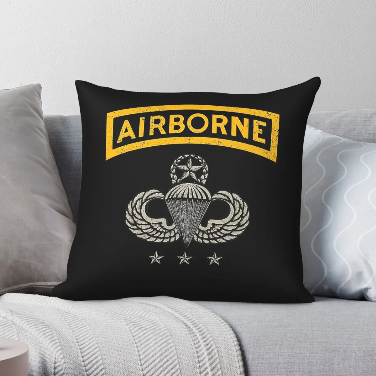 Us Army Airborne Special Forces Square Pillowcase Polyester Linen Velvet Printed Zip Decor Throw Pillow Case Room Cushion Cover