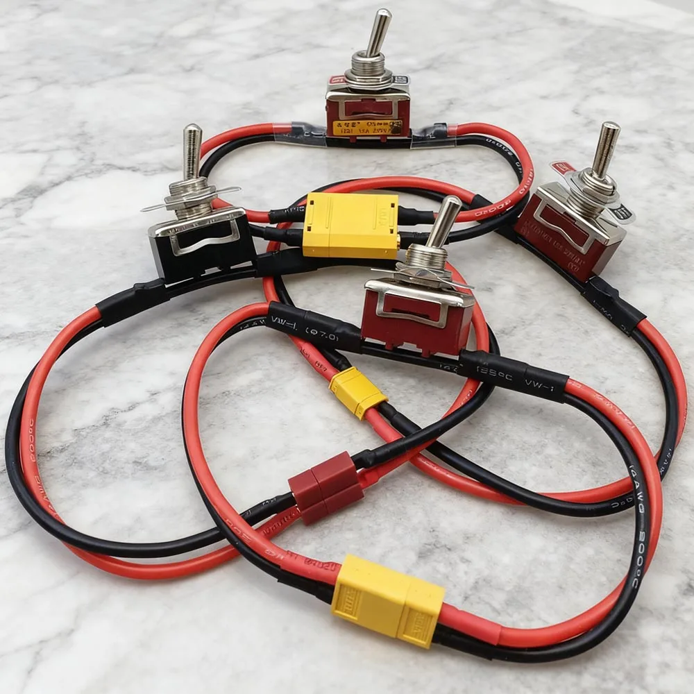 XT30 XT60 XT90 T-Plug Power ON-OFF Toggle Large Current High Load Switch 14AWG For EBike RC Airplane ESC Motor Connecting